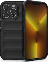 Mobigear Hoesje geschikt voor Apple iPhone 14 Pro Telefoonhoesje Flexibel TPU | Mobigear Bumpy Backcover | iPhone 14 Pro Case | Back Cover - Zwart