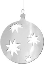 Kerstbal hangdecoratie zilver 30 cm van karton - Kerstversiering - Kerstdecoratie