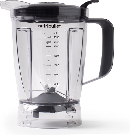 Nutribullet blender kan met handvat en deksel, maatstreepjes.