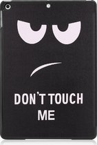 Hoes Geschikt voor iPad 10.2 2021 Hoes Tri-fold Tablet Hoesje Case - Hoesje Geschikt voor iPad 9 Hoesje Hardcover Bookcase - Don't Touch Me