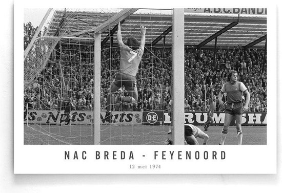 Walljar - NAC Breda - Feyenoord '74 II - Zwart wit poster