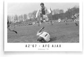 Walljar - Poster Ajax - Voetbal - Amsterdam - Eredivisie - Zwart wit - AZ'67 - AFC Ajax '70 - 20 x 30 cm - Zwart wit poster
