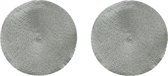 6x stuks ronde placemats zilver 38 cm van kunststof - Tafeldecoratie/kerstversiering - onderleggers