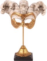 Baroque - Decoratief beeld of figuur - Deco Masker op voet resin 28 cm - 28x23x10 - Polyresin