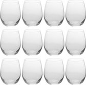Excellent Houseware Drinkglazen - 12x stuks - 390 ml - waterglazen - sap