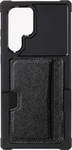 Shop4 - Geschikt voor Samsung Galaxy S22 Ultra Hoesje - Harde Back Case met Opbergvak Zwart