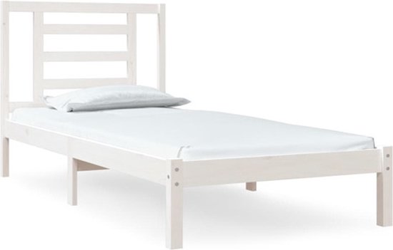 vidaXL Bed stapelbaar 90x190 cm massief grenenhout wit, slaapmeubel, bed, eenpersoonsbed, bedframe, bedbodem, stapelbed, massief houten bed vidaXL Bed stapelbaar 90x190 cm massief grenenhout wit, slaapmeubel, bed, eenpersoonsbed, bedframe, bedbodem, stapelbed, massief houten bed