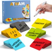 ATWAM Scrum Magneten - 30 stuks - Voor Whiteboard, Magneetbord, Memobord of Magnetisch Tekenbord – Herschrijfbare Magneten op Koelkast - Post It Notes – Kanban - 5 cm Breed x 5 cm Lang - 6 Kleuren