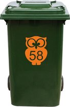Kliko Sticker / Vuilnisbak Sticker - Nummer 58 - 17 x 22 - Oranje