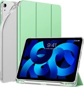 Coque iPad Air 5 - Coque iPad Air 4 - Coque Tri-Fold - Vert clair - Compatible avec Apple iPad Air 4e et 5e génération - 10,9 pouces - A2324, A2325, A2072, A2588, A2589, A2591