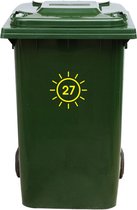 Kliko Sticker / Vuilnisbak Sticker - Zon - Nummer 27 - 16,5x16,5 - Geel