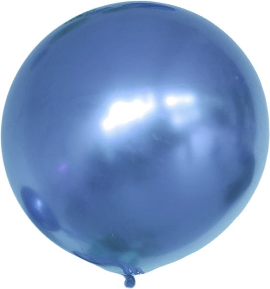 XXL Blauwe Chroom Ballon (90 cm)
