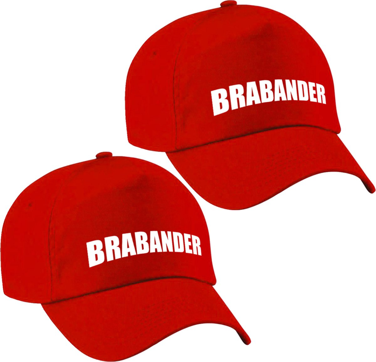 2x stuks Brabander pet/cap rood volwassenen -
