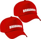 2x stuks Brabander cap/pet rood voor dames en heren - Carnaval baseball cap