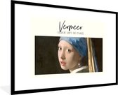 Fotolijst incl. Poster - Kunst - Meisje met de parel - Vermeer - 120x80 cm - Posterlijst