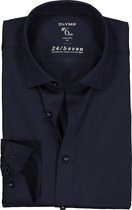 OLYMP No. Six 24/Seven super slim fit overhemd - tricot - marine blauw - Strijkvriendelijk - Boordmaat: 44