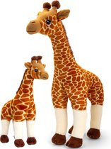 Pluche knuffel dieren Giraffes familie setje 30 en 70 cm - 2 formaten