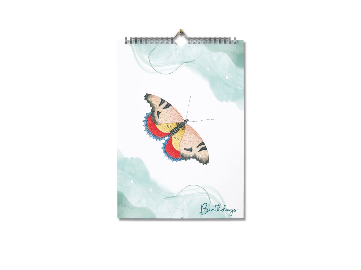 Editoo Butterfly - Verjaardagskalender - A4 - 13 pagina's