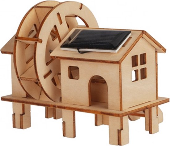 Pebaro 830/4 Houten bouwset op zonne-energie, sportvliegtuig, 3D-puzzel