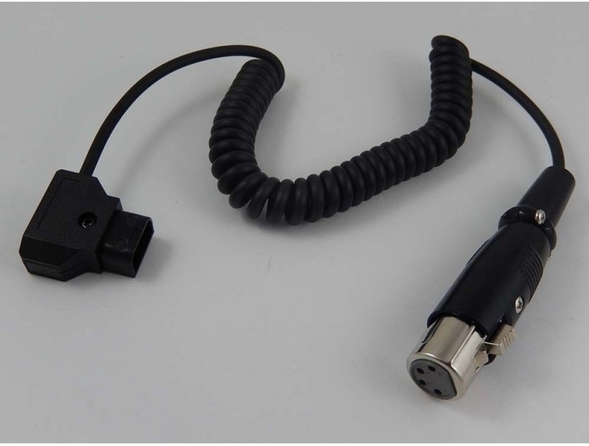 XLR 4-pins (v) - D-Tap (m) spiraalkabel - 1 meter