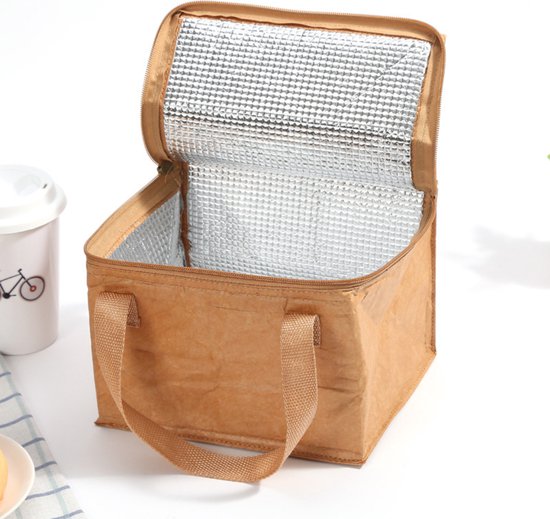Sac à lunch réutilisable avec fermeture éclair - « Tambour » à lunch durable en papier