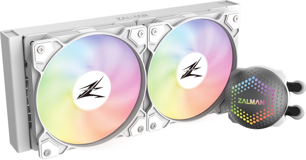 Zalman ALPHA28 (White), CPU Liquid Cooler 280mm Radiator (2 x 140 mm Fan), ARGB pump, Dual Blade Pump, Intel : LGA 2066/2011-V3/2011/1700/1200/115X