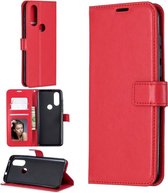 LuxeBass Hoesje geschikt voor Motorola Moto One Vision hoesje book case rood - telefoonhoes - gsm hoes - telefoonhoesjes