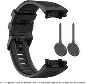 Bracelet en Siliconen Zwart pour Xiaomi Huami Amazfit T- Rex 2 – Taille : voir photo de taille – Pas pour le T- Rex de 1ère génération – bracelet de montre connectée en caoutchouc noir – bande