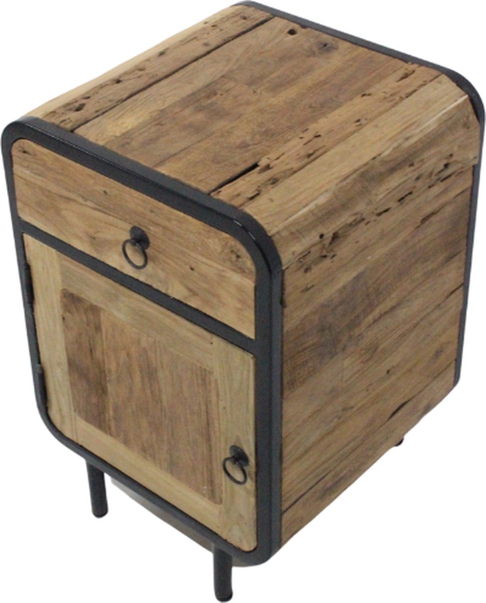 Profoli Platta - Bijzettafel - 51 x 51 cm - Hout en metaal - Design