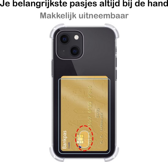 Coque pour iPhone 14 Plus avec porte-cartes - Coque pour iPhone 14 Plus Coque transparente antichoc - Coque pour iPhone 14 Plus avec porte-cartes - 2 PACK