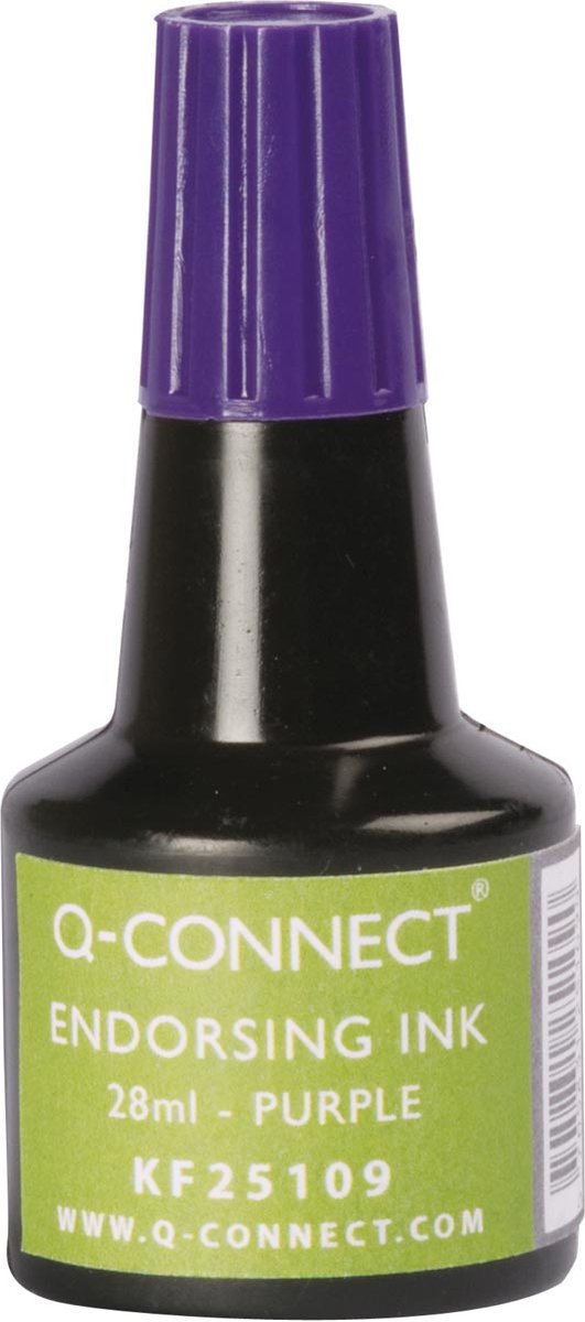Q-CONNECT stempelinkt, flesje van 28 ml, violet 10 stuks