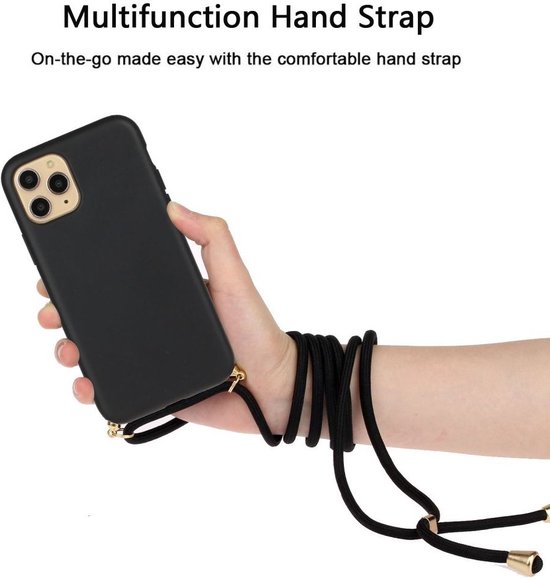 Micoden Magnetische telefoonketting voor iPhone 14 Pro Max met band,camerabescherming, galvanisch, transparante siliconen case, afneembaar koord om om te hangen, beschermhoes