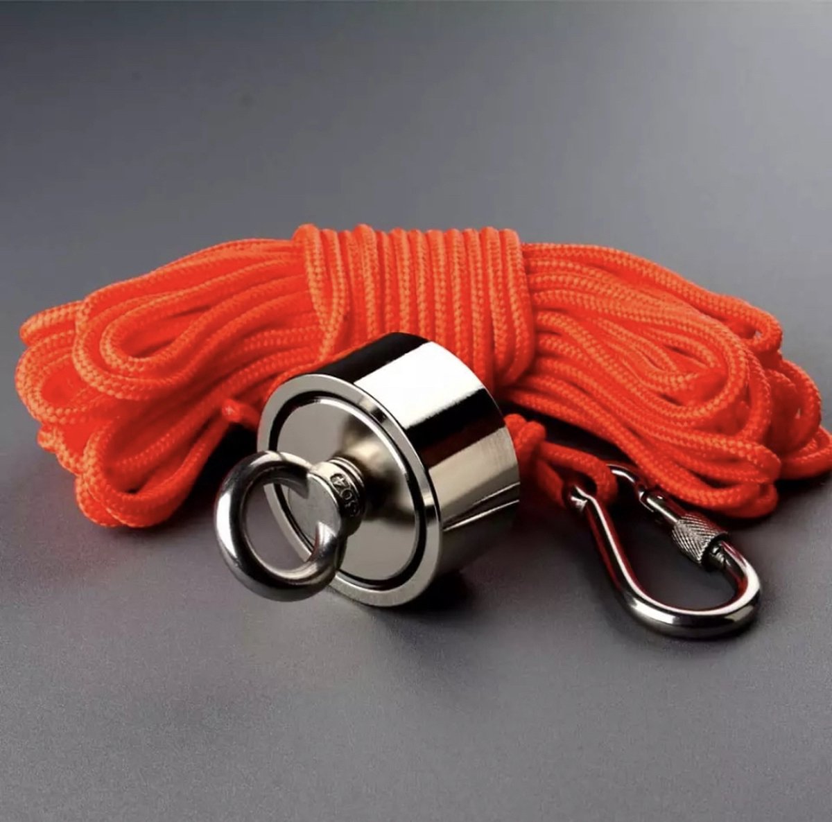 Magneet Rvs vismagneten-magneet-rvs magneet-240kg trekkracht-15 meter lange touw ...
