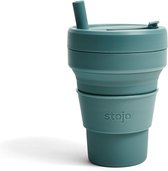 Stojo - Biggie Cup - 470 ml - Herbruikbaar - Opvouwbaar - Groen