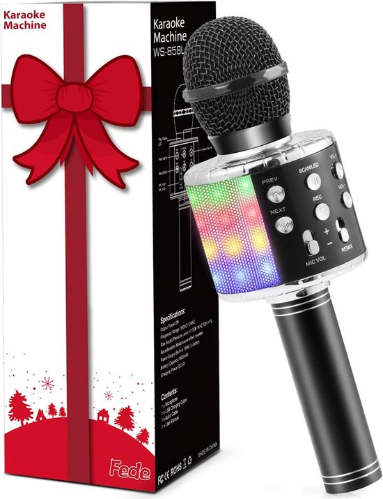 Microphone de karaoké Bluetooth sans fil pour les enfants, 3 en 1