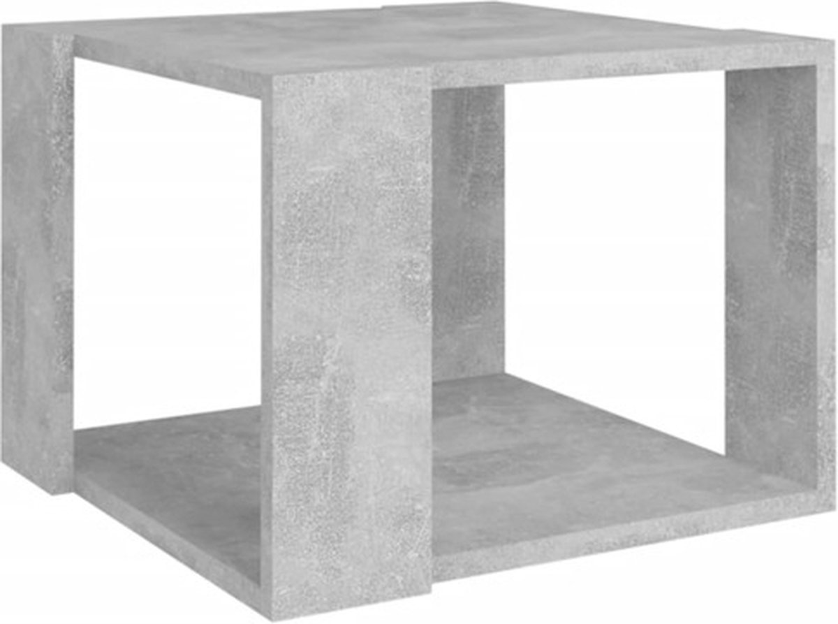 VidaXL salontafel - afgewerkt hout, betongrijs, 40 x 40 x 30 cm