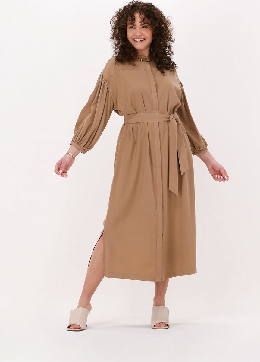 Simple Woven Dress Nia Struc Jurken Dames - Rok - Jurk - Beige - Maat XS