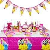 Prinsessen Verjaardag versiering pakket-tafelkleed- Slingers Verjaardag-papier bordjes -besteek- vol pakket