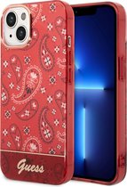 Guess Telefoonhoesje voor geschikt voor Apple iPhone 14 Plus - Back Cover, Kleur: Rood, TPU-materiaal, Bescherming van Telefoon.