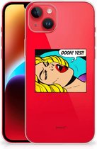 Silicone Back Case iPhone 14 Plus Hoesje met Tekst Popart Oh Yes
