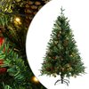 vidaXL de Noël avec LED et pommes de pin 120 cm PVC et PE Vert