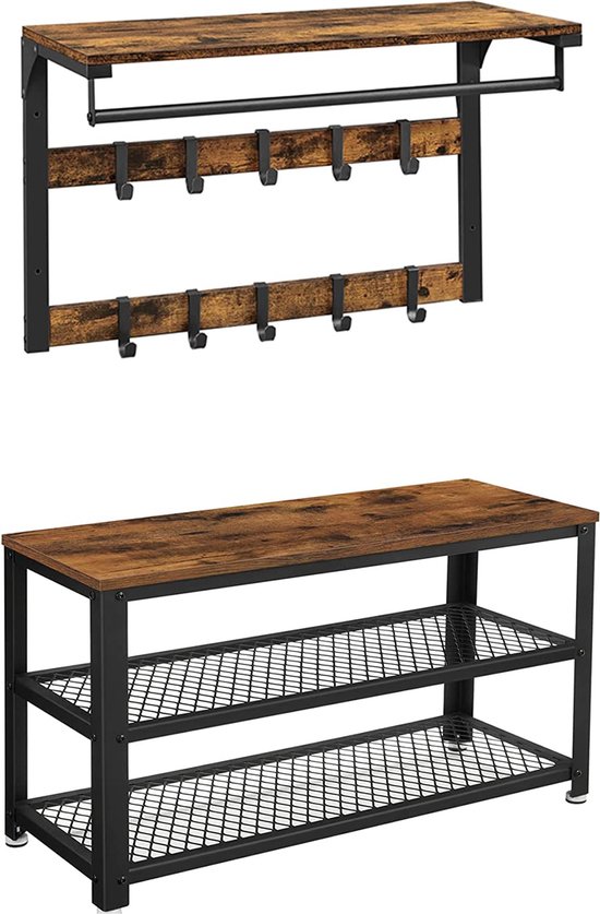 Kapstok Wandmontage 175 x 80 cm 6 haken | Heavy Duty