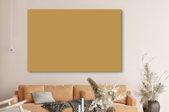 Canvas schilderij 150x100 cm - Wanddecoratie Okergeel - Kleur - Herfst - Geel - Effen - Kleuren - Muurdecoratie woonkamer - Slaapkamer decoratie - Kamer accessoires - Schilderijen op canvas