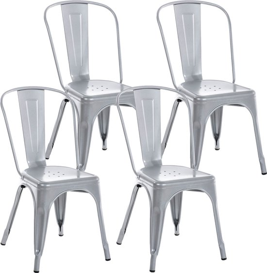 CLP Benedikt Set van 4 stoelen zilver
