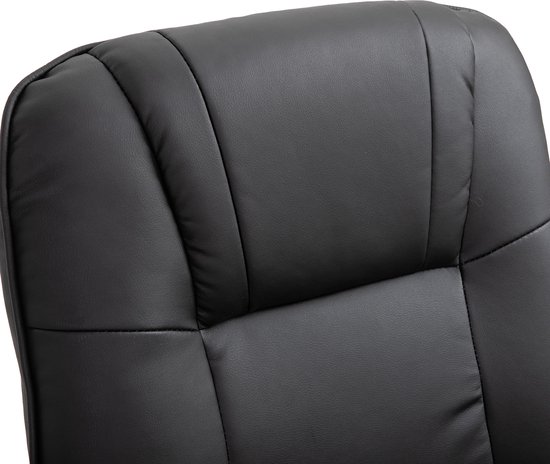 HOMCOM TV fauteuil verstelbare fauteuil kunstleder 360 ° draaistoel, kantelbare houten voet 833-621