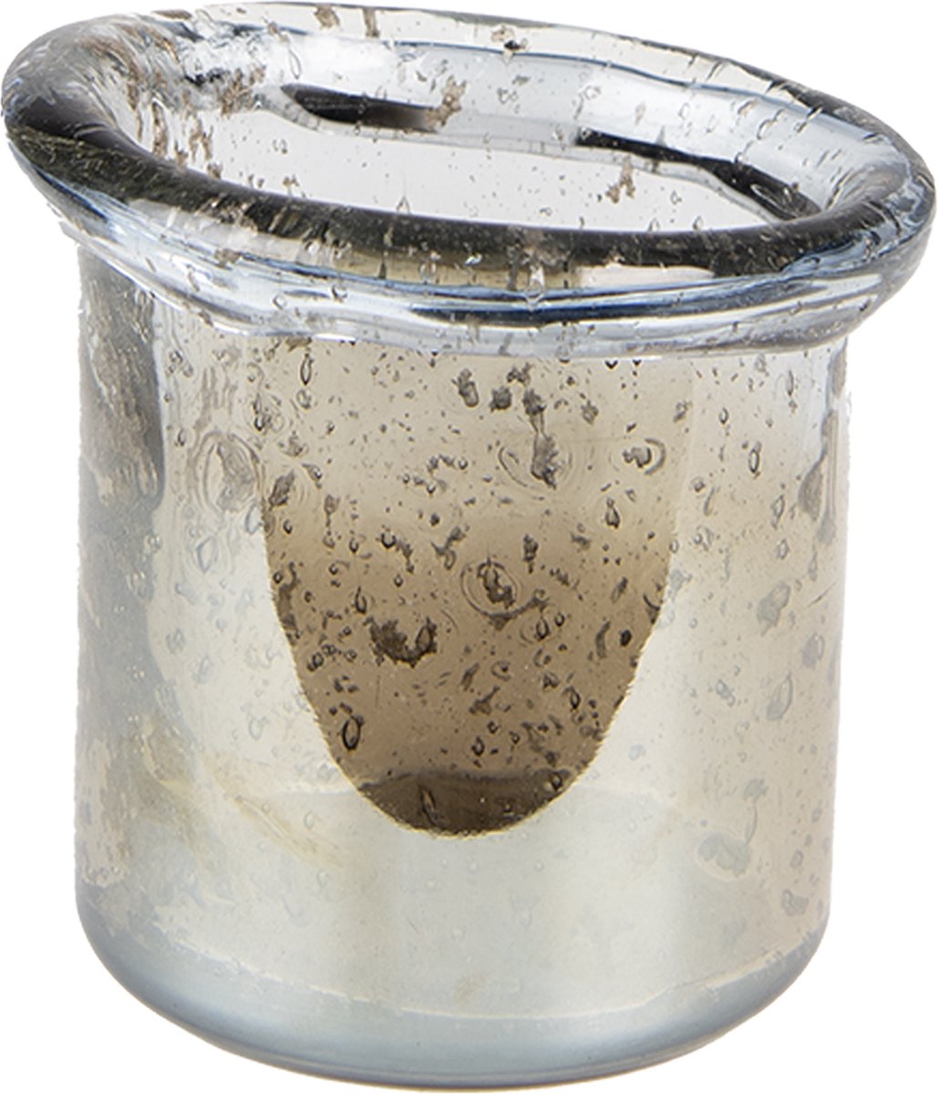 Clayre & Eef Theelichthouder Ø 10x9 cm Groen Glas