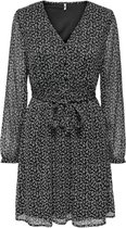 Jacqueline de Yong Jurk Jdyberry Life L/s Dress Wvn 15271740 Black/creme Flow Dames