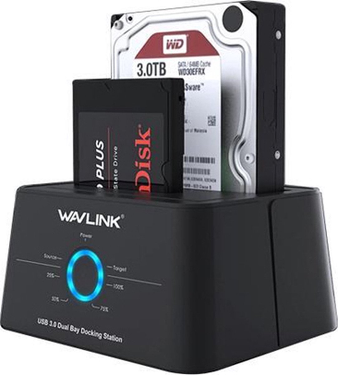 Wavlink Dual Docking Station 2.5 + 3.5 inch SATA HDD/SSD - USB 3.0