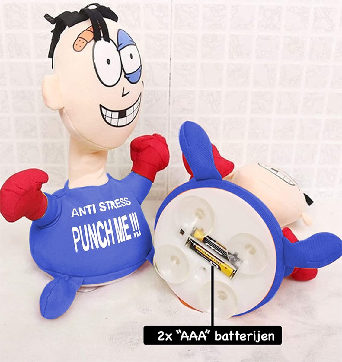 Punch Me Anti Stress pop - interactieve speelgoed boks pop - schreeuwt bij en stoot - 20CM
