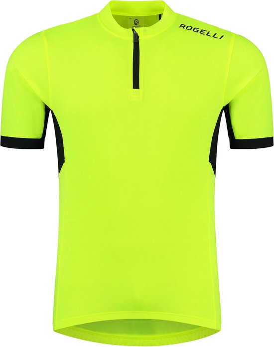 Rogelli Core Fietsshirt Heren - Korte Mouwen - Wielershirt - Fluor, Zwart - Maat XL